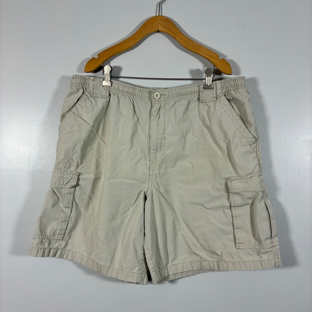 90s Cargo Shorts L 36-38 Khaki Drawstring Elastic Gorpcore Hiking Utility Summer